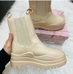 Comfortable and Adorable Beige Platform Bella Marie Boots